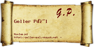 Geller Pál névjegykártya